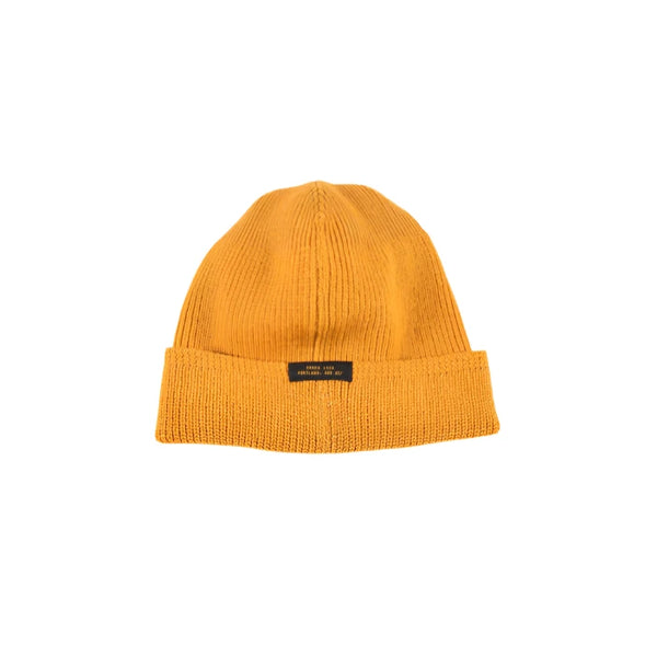 Wool Knit Watch Cap in Old Gold