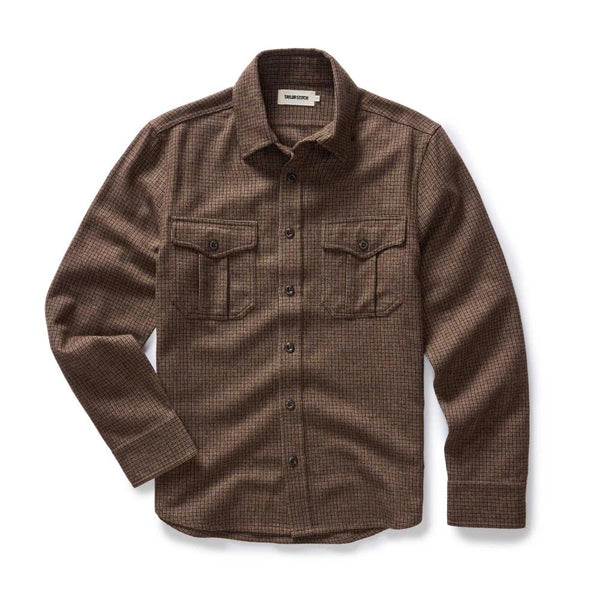 The Saddler Shirt in Burnt Caramel Check Wool