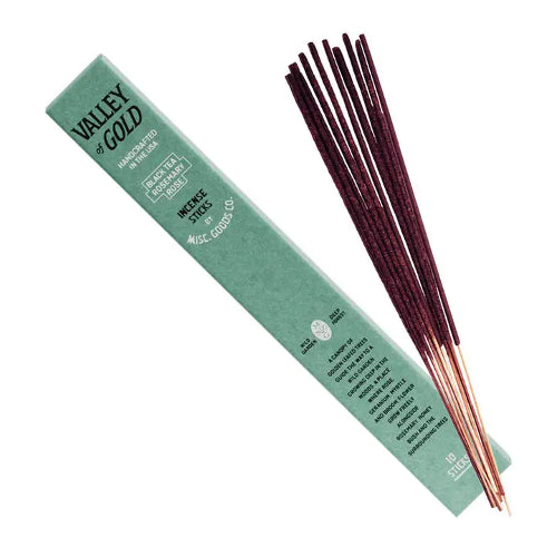Valley of Gold Incense Sticks and packaging