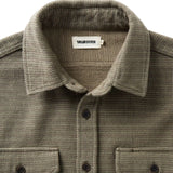 Close up of collar and uppermost buttons