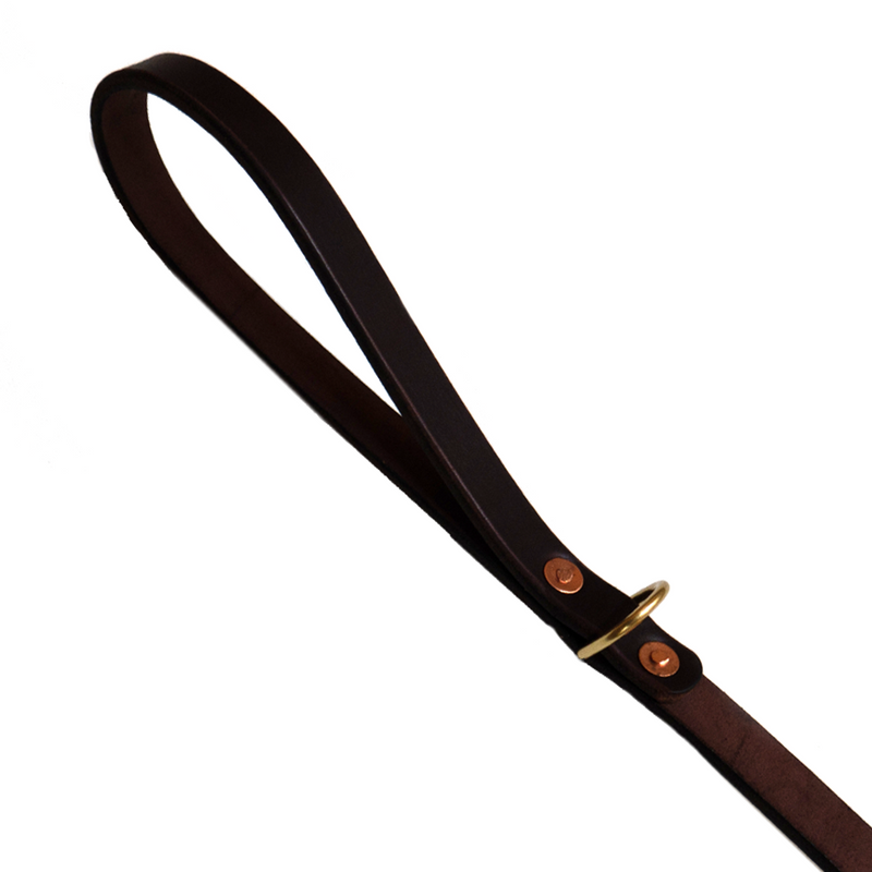 leather dog leash with d-ring accessory holder