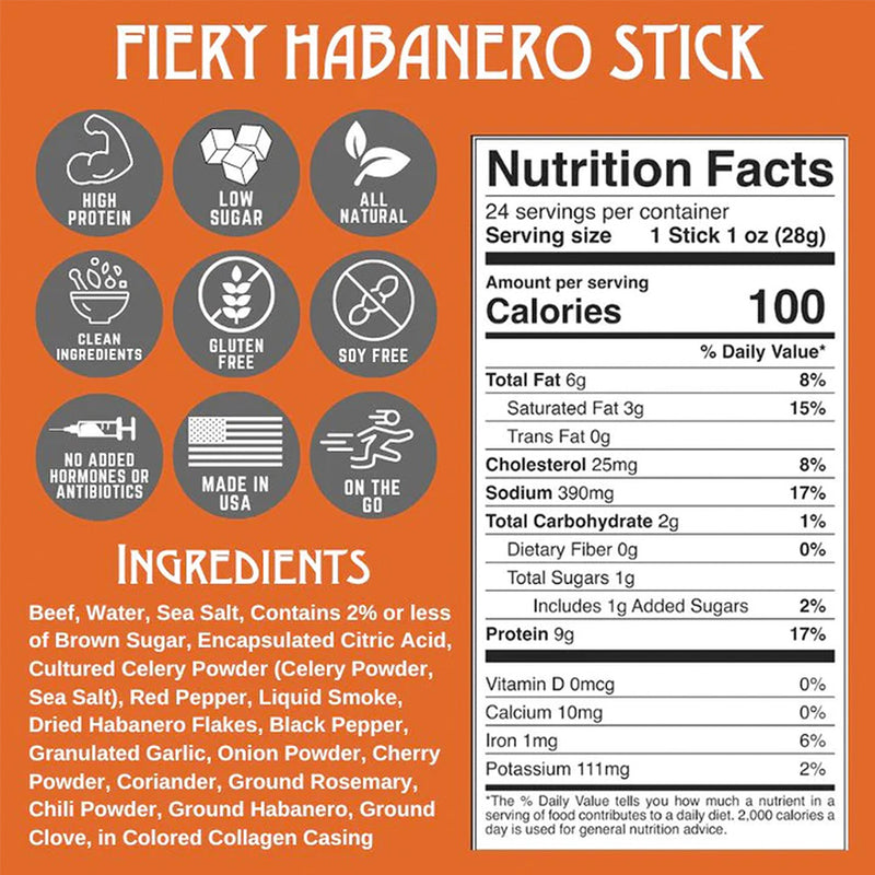 beef jerky habanero nutrition facts