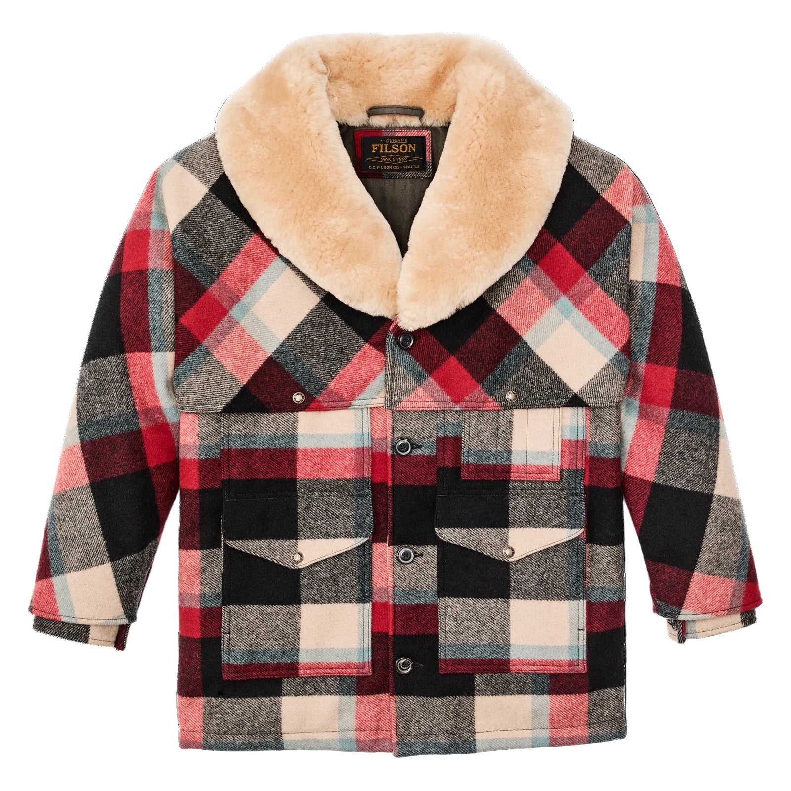 Lined Wool Packer Coat | Red/Cream/Blue Plaid – Fontenelle Supply Co.