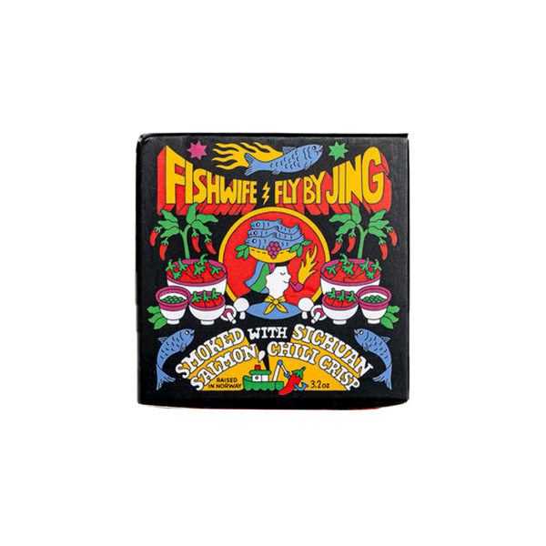 Fishwife X Fly by Jing Smoked Salmon with Sichuan Chili Crisp tinned seafood