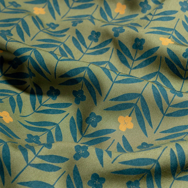 the grand shirt by bridge and burn in green primrose flower pattern