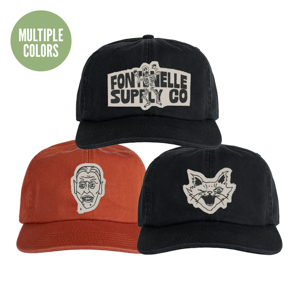 Halloween-themed canvas patch hats