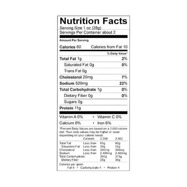 "hard times original beef jerky nutrition facts"