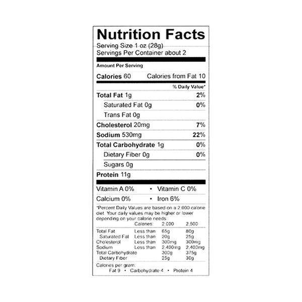 "hard times black pepper jerky nutrition facts"