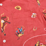 Close up of chest pocket to show pattern and fabric detail