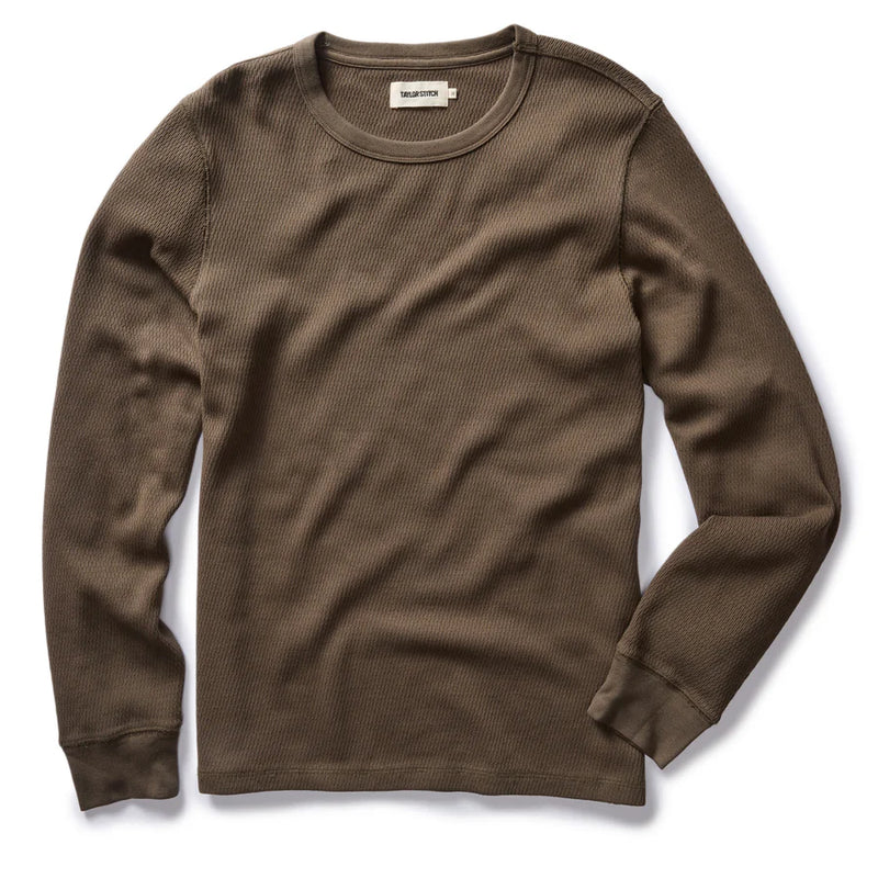 Organic Cotton Thermal Crew in Fatigue Olive