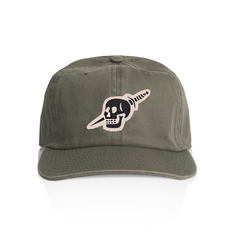 canvas patch hat knife skull design