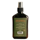 Back of bottle with text [Directions: shake bottle to blend. Spray overhead in any room as needed. Ingredients: A highly refined blend of custom fragrance oils including notes of tobacco, whiskey, and embers with purified water.]