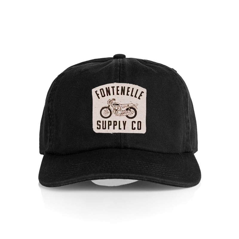 canvas patch hat motorcycle design