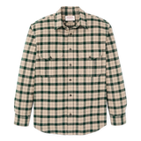 Filson Alaskan Guide Shirt in oatmeal/pine plaid, front