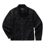 Front of Taylor Stitch Ryder Jacket in rinsed black organic selvedge