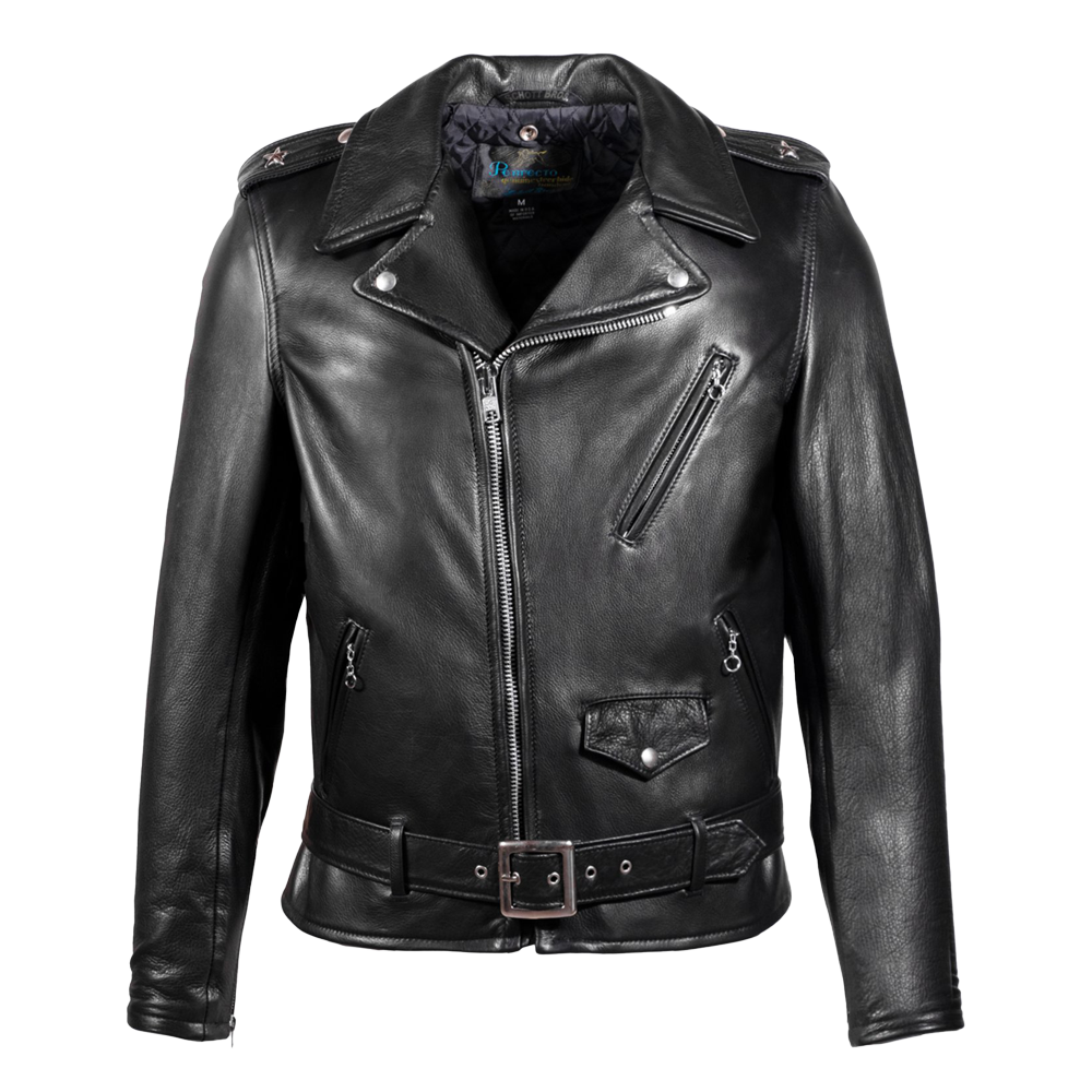 519 Waxy Natural Cowhide Perfecto Leather Jacket – Fontenelle
