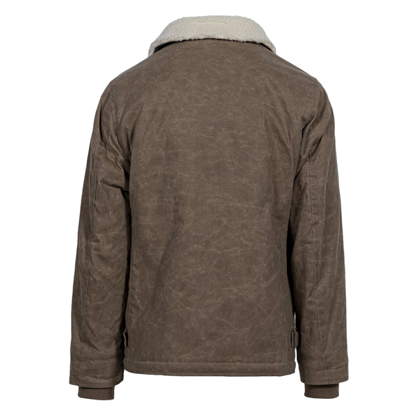 Schott Waxed Cotton Work Jacket with Sherpa Collar back