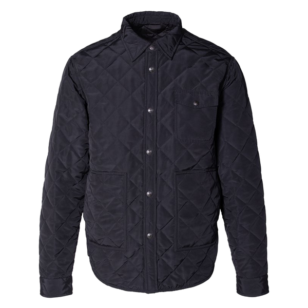 Schott Down-filled Quilted Shirt Jacket in Black