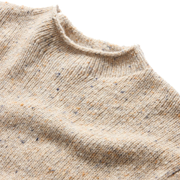 "taylor stitch seafarer sweater in natural donegal fisherman style turtleneck collar"