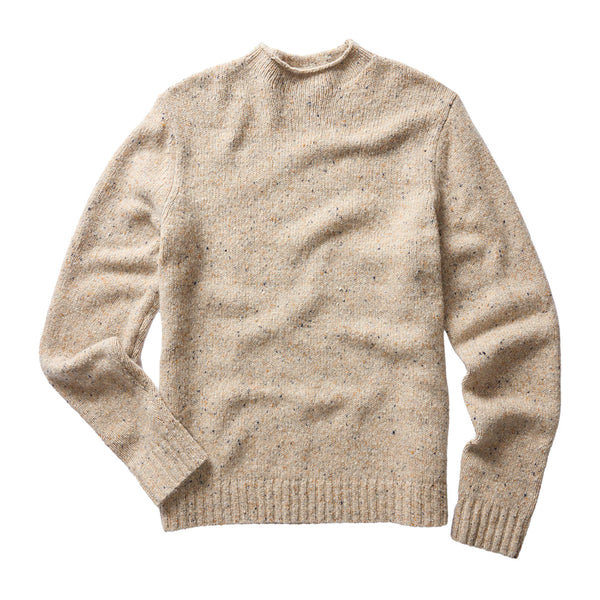 "taylor stitch seafarer sweater in natural donegal fisherman style turtleneck"