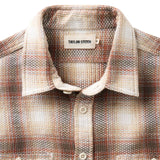 Close up of collar and uppermost buttons of Utility Shirt