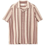 Far Afield Selleck Shirt Dobby Stripe Sand/Red