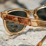 Genuine Mushroom Inlay Close Up of Shwood Ankeny Sunglasses