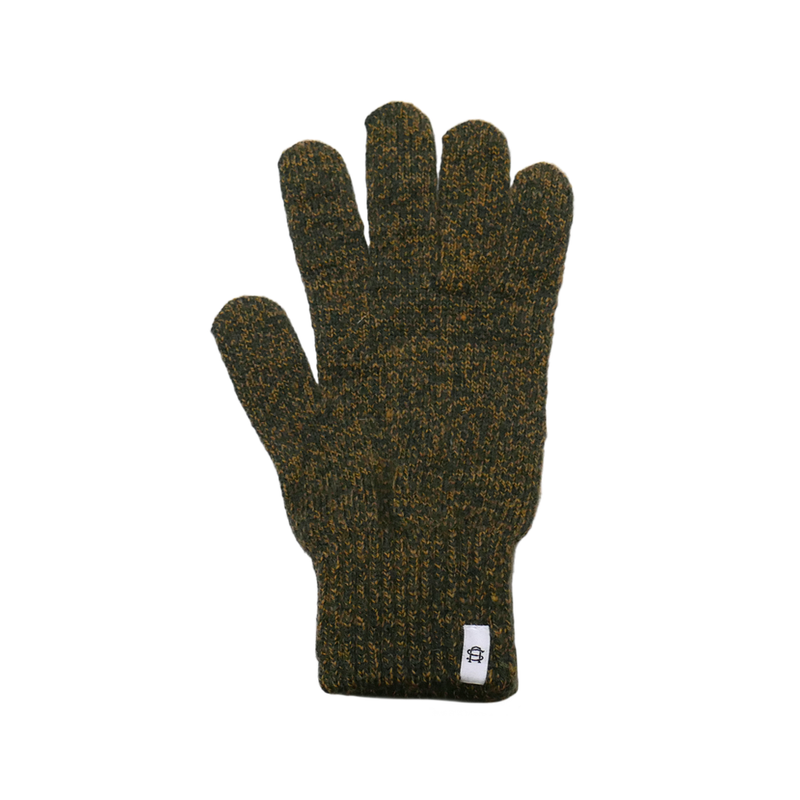 Upstate Stock Ragg Wool Full Finger Gloves in Jungle Melange