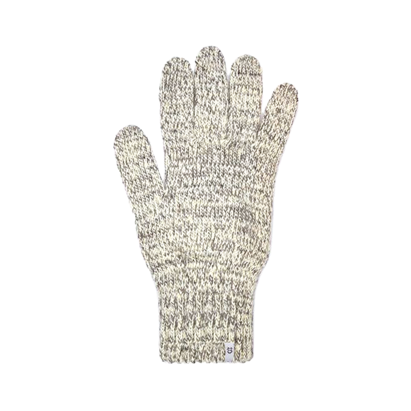 Upstate Stock Ragg Wool Full Finger Gloves in Oatmeal Melange