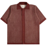 Far Afield Velzy Knitted Shirt Helio Stripe Red/Sand