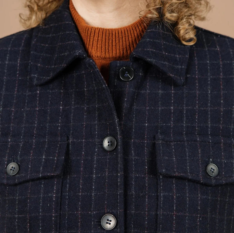 Women’s Warren Coat | Navy Windowpane