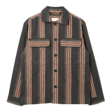 Front of Normsk Jacket in charcoal Yara stripe