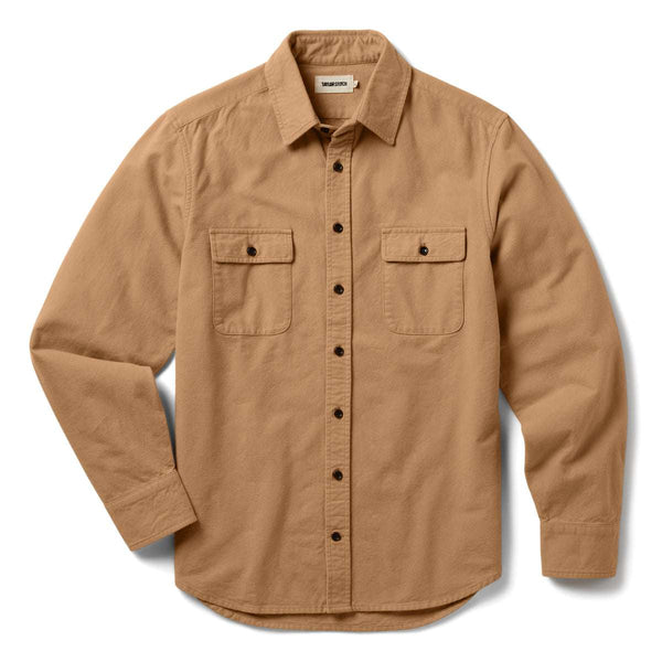 Front of Taylor Stitch Yosemite Shirt in Tan
