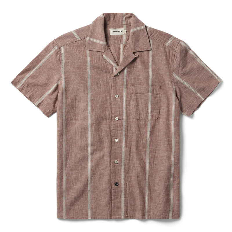 taylor stitch short sleeve hawthorn dried fig stripe