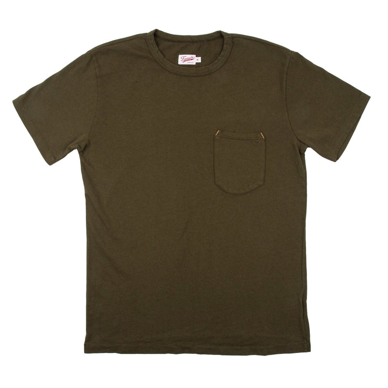 9oz Olive Green Pocket T- Shirt