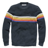 Front of Outerknown Nostalgic Sweater in Black Rainbow