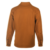Back of the Schott CPO Wool Shirt in the color coyote
