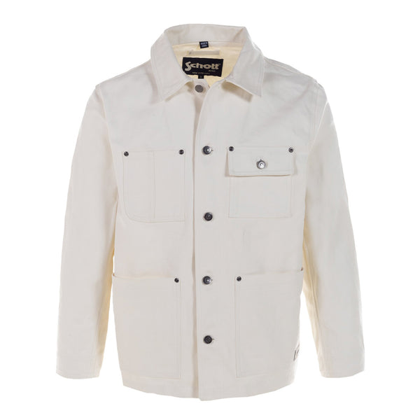 Schott Off White Canvas Chore Jacket