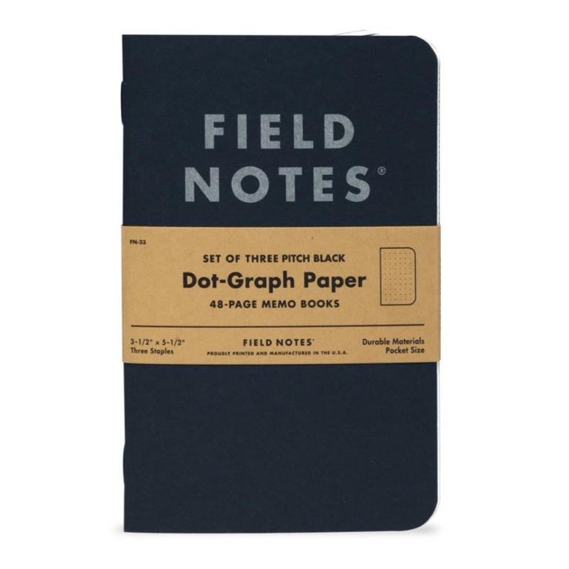 Three dot-graph paper notebooks from Field Notes
