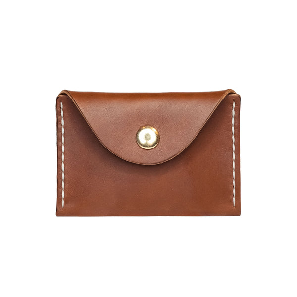 Handmade Leather Coin Wallet in Brown