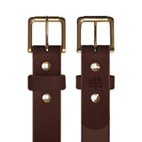 Dark Brown Standard Camp Belt with Antique Brass Hardware