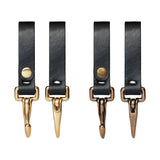 Black Leather with Brass and Antique Brass Hardware