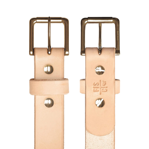 Natural Standard Camp Belt with Antique Brass Hardware