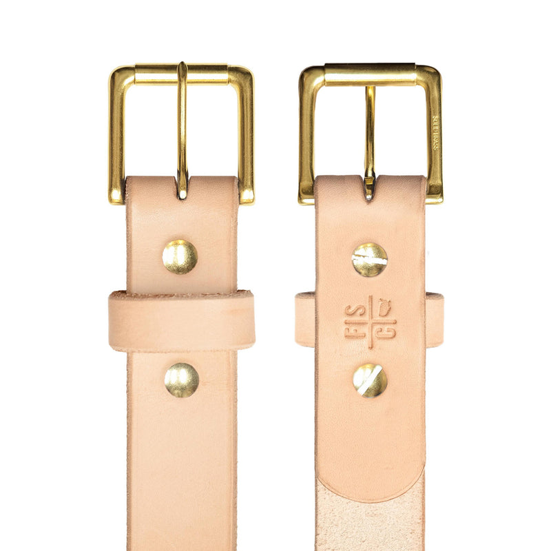 Natural Standard Camp Belt with Brass Hardware