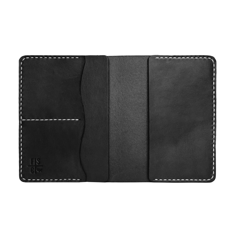 Black Leather with White Stitching