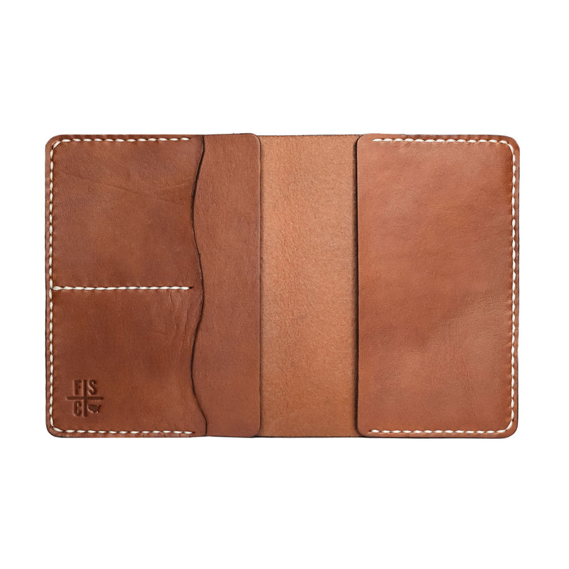 Brown Leather with White Stitching