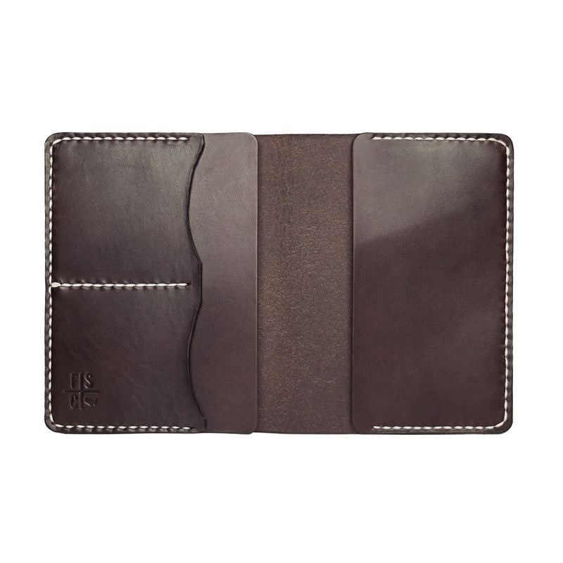 Dark Brown with White Stitching