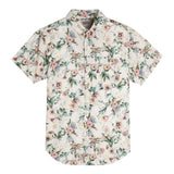 Naked & Famous Short Sleeve Easy Shirt Flower Painting in White