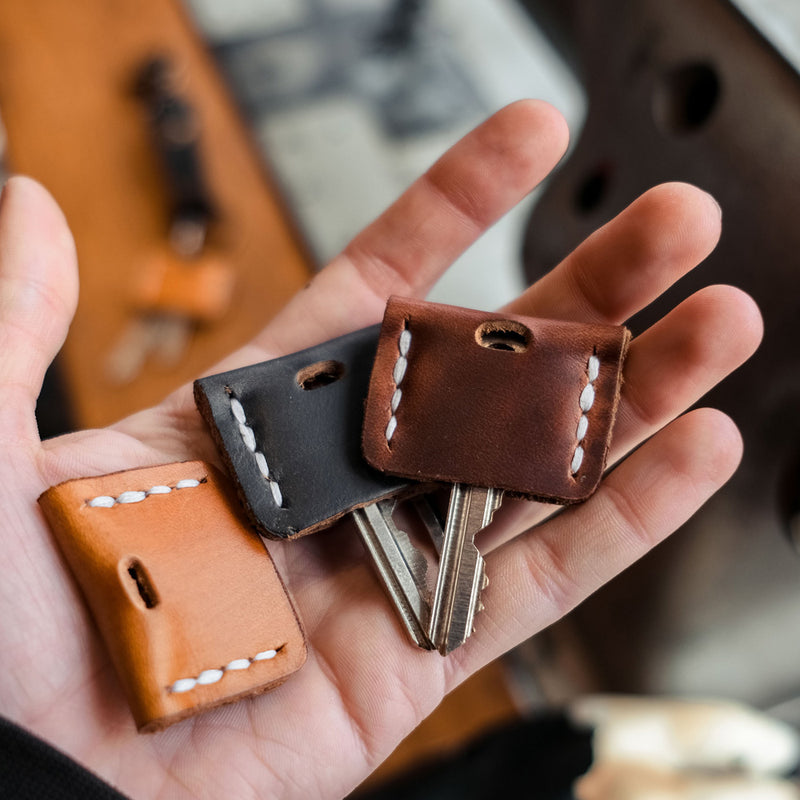 Leather Key Fob | Artifact | Handmade in Omaha, Ne Brown