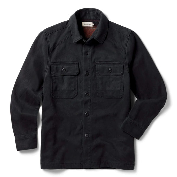 Front of Taylor Stitch Lined Shop Shirt in Coal Boss Duck